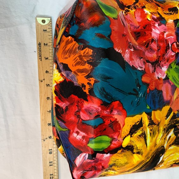 Imoshion Floral and Orange Pebbled Vegan Leather Tote Bag NWOT! 2 in 1 Bag - Picture 8 of 10